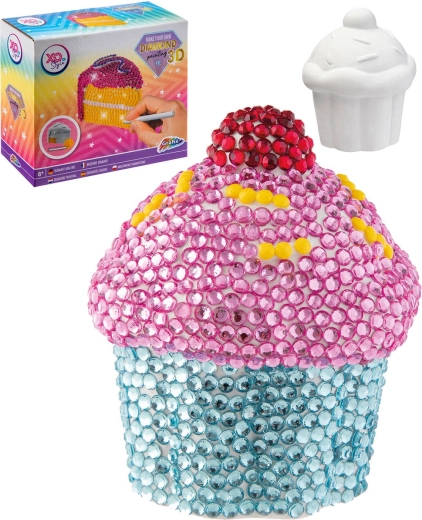 Grafix diamantmaling 3D cupcake - 1 stk.