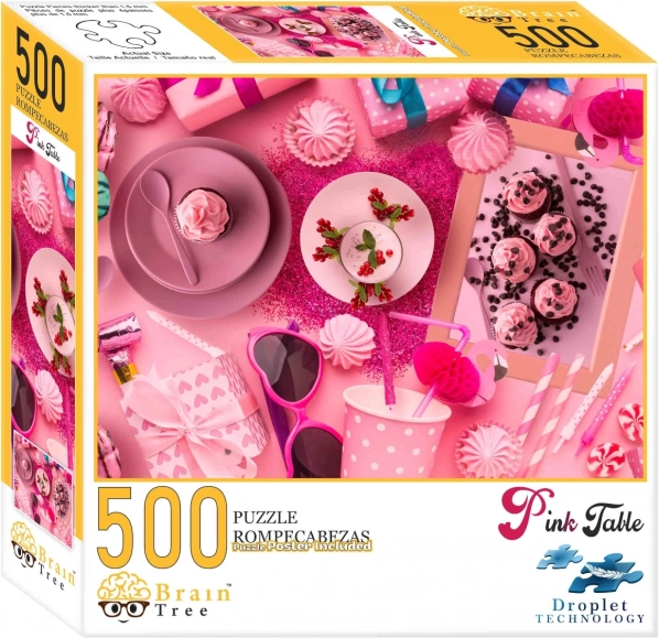 Puzzle Brain Tree Pink dækket bord 500 brikker