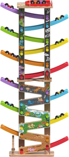 2Kids Toys stor træ-racerbane med 12 ramper