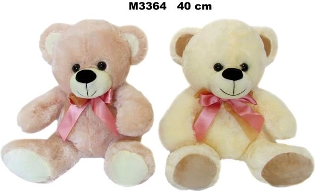Bamse med sløjfe 40 cm - 1 stk.