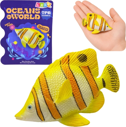 Realistisk gummifigur af kobberfarvet sommerfuglefisk 10,5 cm