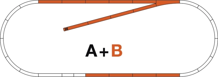 Roco Line sporsæt B med ballast – lige strækning H0