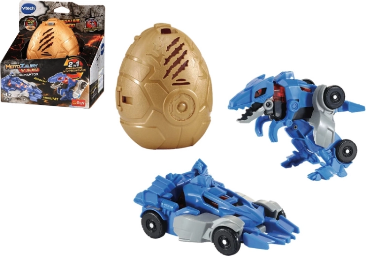 VTech Motozaurus Velociraptor i æg – forvandlingsbar dinosaur til bil med lys og lyde