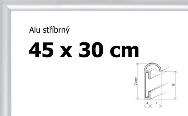 Aluminiumsramme 45 × 30 cm – sølvfarvet