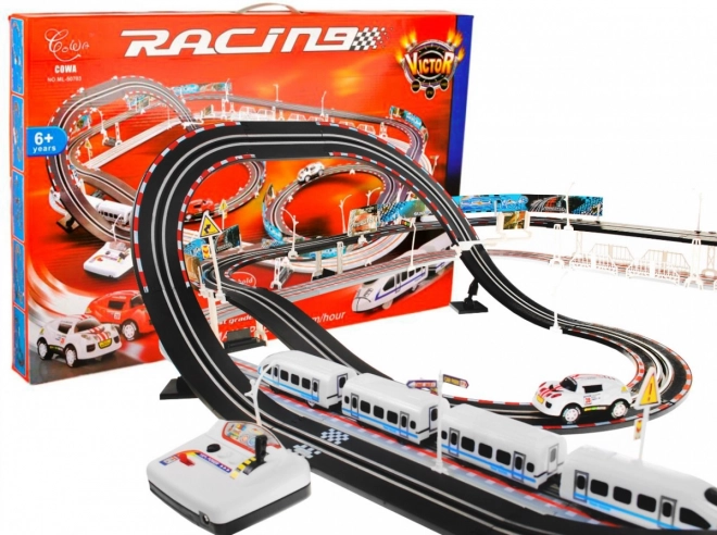 Stor racerbane 2 i 1 med elektrisk tog 20 km/t
