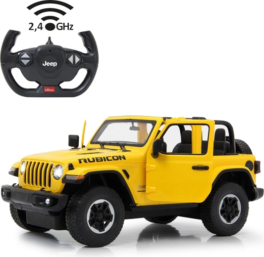 Jamara Jeep Wrangler JL 1:14 gult RC-bil 2,4 GHz med manuelt åbne døre