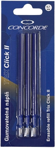 Refill til viskeligt gelpen, blå CONCORDE TRIX Click II, 3 stk.