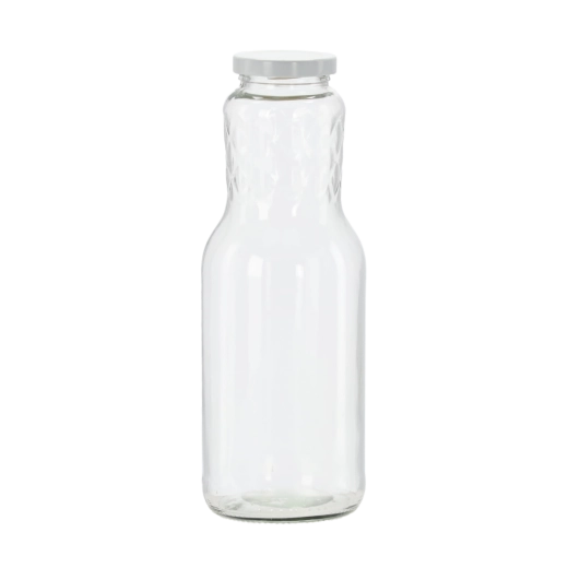 Glasflaske 1 l med metalskruelåg