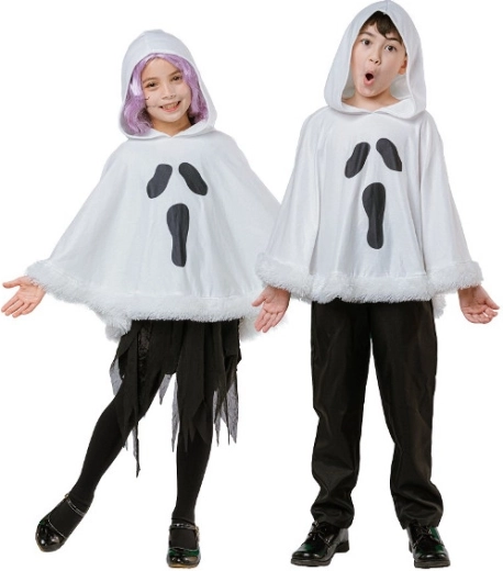 Børneponcho med hætte – spøgelse