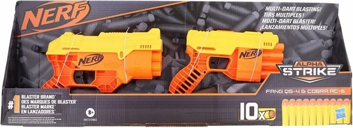 Nerf Alpha Strike Fang og Cobra – sæt med 2 skumblasters og 10 pile