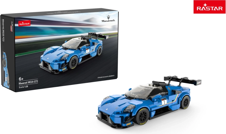 Byggesæt bil Rastar Maserati MC20 GT2 blå 1:28 - 1 stk.
