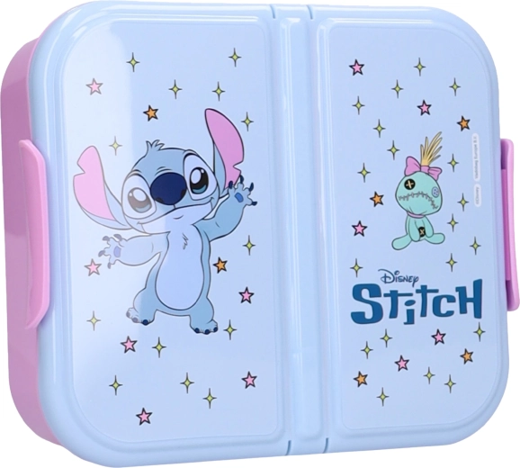 Madkasse Disney Stitch Eat Yum Repeat med 3 rum 15 × 18 × 5 cm