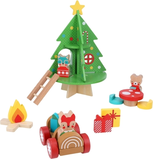 Petit Collage trælegesæt Julehytte