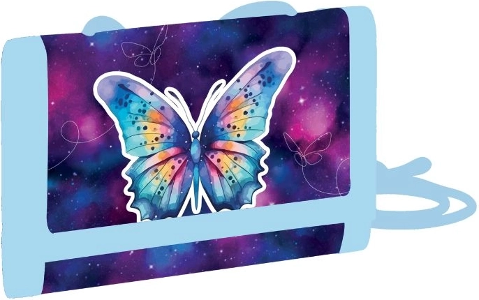 Børnepung i tekstil Sommerfugl til halsen med velcrolukning