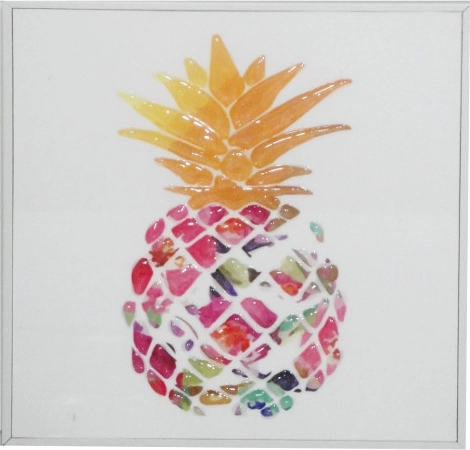 Billede med ananas 20 × 20 cm i ramme