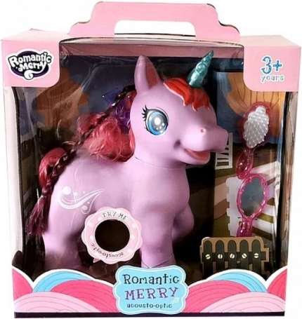 Enhjørning med lyd og lys, lilla