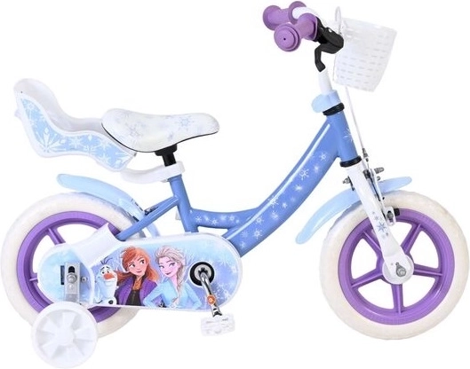 Disney Frozen børnecykel 12" med støttehjul og kurv