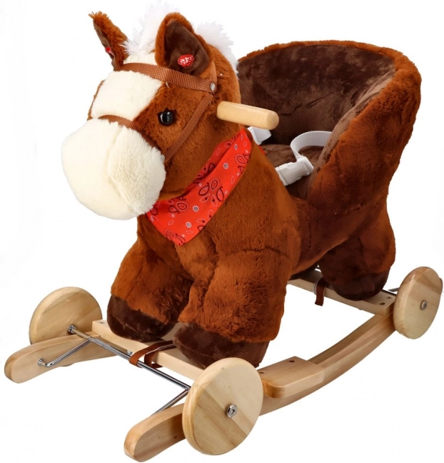 Gyngende hest med hjul og sæde