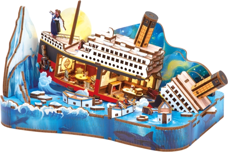 2Kids Toys 3D træpuslespil miniaturescene Titanic - 1 stk.