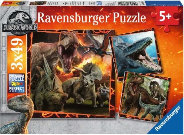 Ravensburger puslespil JURASSIC WORLD: Fallen Kingdom 3×49 brikker
