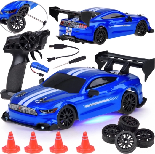 Fjernstyret sportsbil 4x4 med driftfunktion 1:24