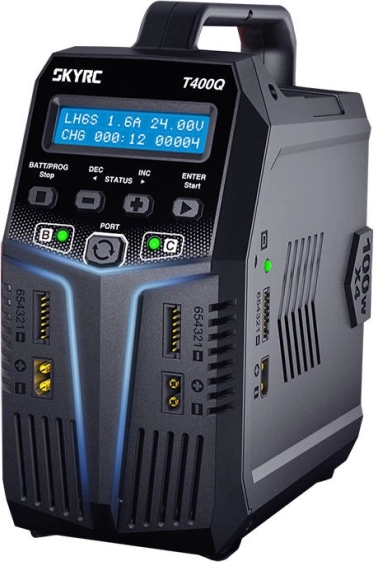 Fyrkanals intelligent oplader SKYRC T400Q 4×100 W