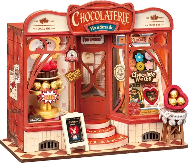 RoboTime Rolife mini chokoladebutik – DIY 3D træ-miniaturehus