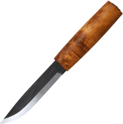 Helle Viking udendørs jagtkniv 11 cm, træ af birkerod, læderskede
