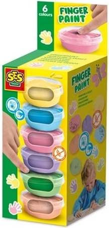 SES Creative pastelfarvede fingermaling 6 stk. (45 ml)