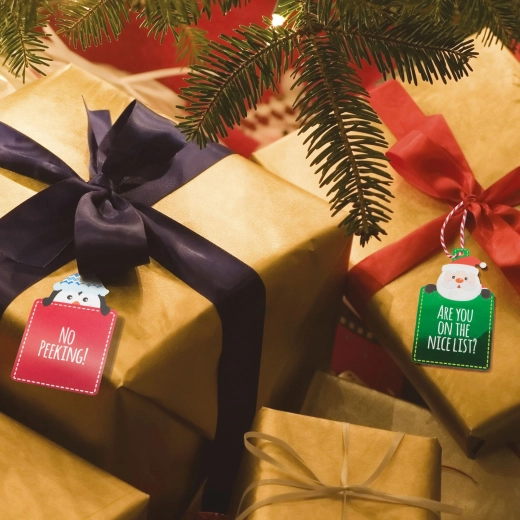 Julemærker til gaver af papir, 12 stk.