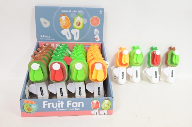 Frugt-håndventilator (4 designs) – salgsdisplay med 24 stk.