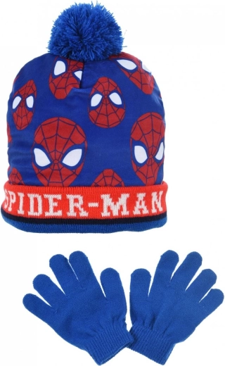 Børnesæt med Spiderman-hue og handsker
