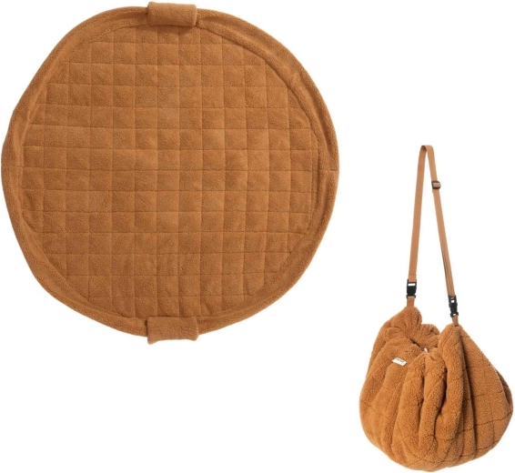 Play&Go Noomad soft teddy legetæppe og legetøjssæk brown