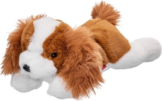 Maskot af en liggende cavalierhund 35 cm