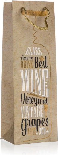 Gavepose til flaske TIME TO DRINK 12 × 35 × 9 cm