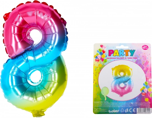 Regnbueformet ballon nummer 8