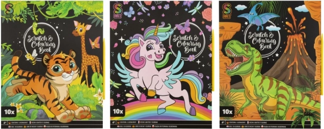 Ridse- og farvelægningssæt til børn – 10 ark med plastikpen