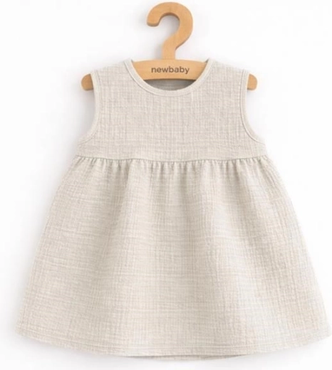 New Baby Ella muslin-kjole til børn, linnedlook, str. 86 (12–18 måneder)