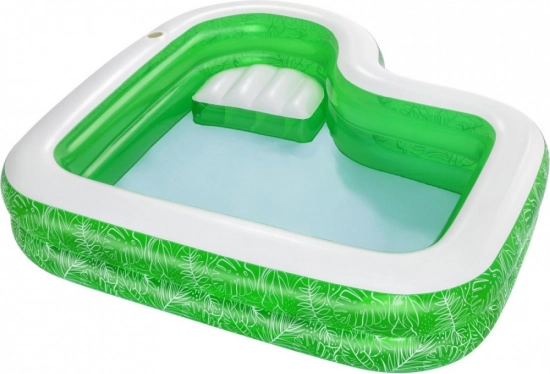 Børnehavebassin Tropical Paradise 231 × 231 × 51 cm med indbygget sæde og kopholder BESTWAY