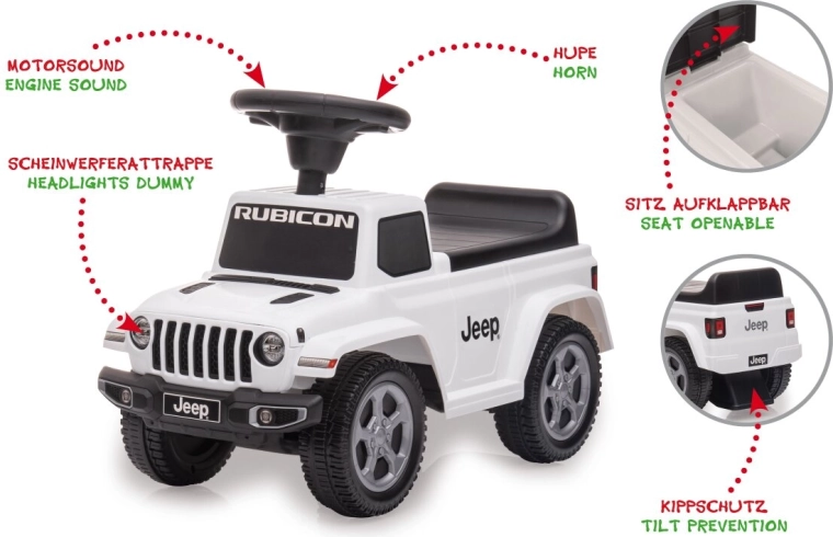 Jeep Gladiator gåbil til børn, hvid