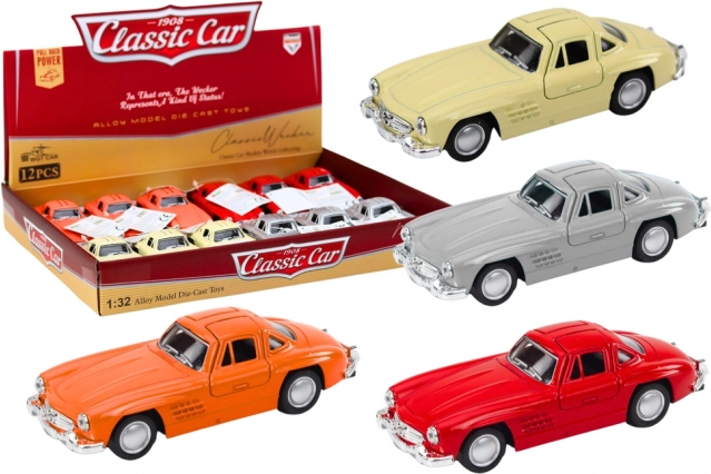 Klassisk metalbil 1:32 med opadgående døre og friktionsmotor