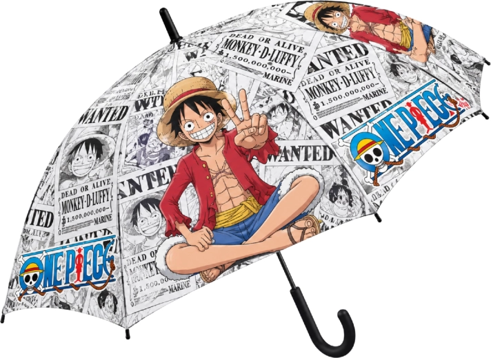 Automatisk børneparaply One Piece med motiv af Luffy, 48,5 cm, sort