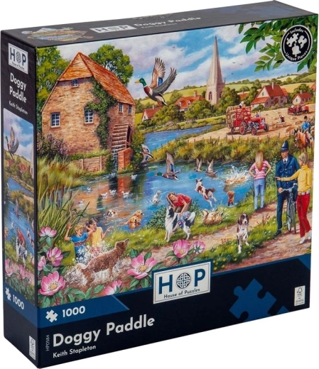 House of Puzzles Puslespil Hundesvømning 1000 brikker