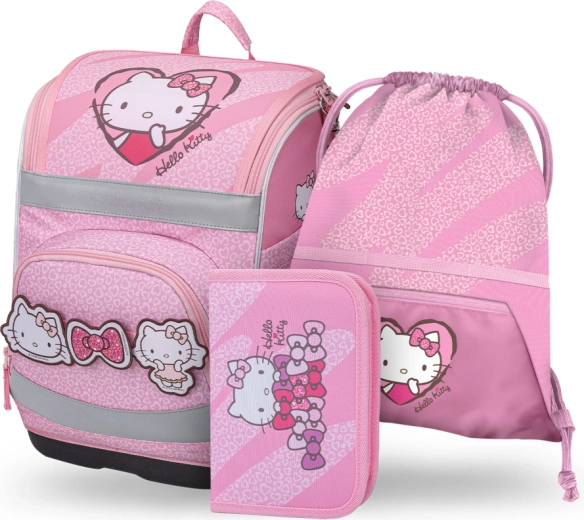 Skolesæt Baagl Zippy Plus Hello Kitty Sweet Leopard – skoletaske, penalhus og pose
