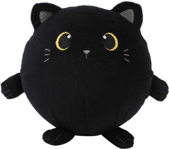 Squishy plysbamse i form af en sort kat