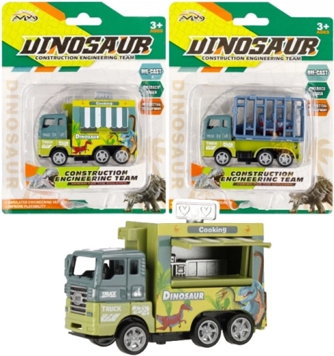 biler med dinosaurtransport med pull-back-drev