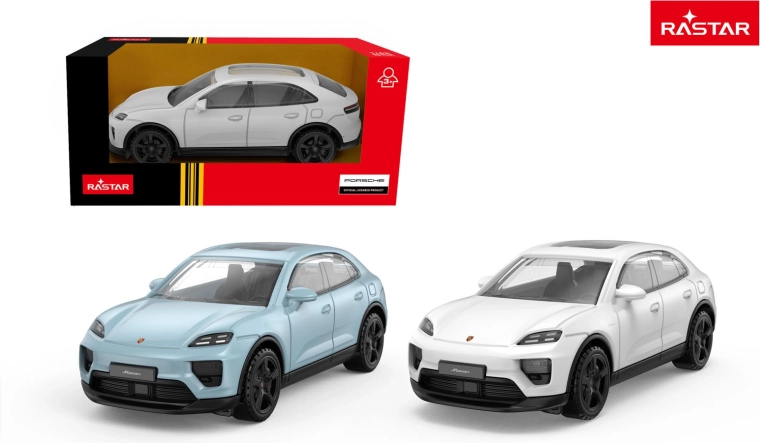 Bilmodel Porsche Macan Rastar 1:43 hvid - 1 stk.
