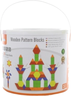 Viga flade byggeklodser i træ i spand, 250 dele, Montessori