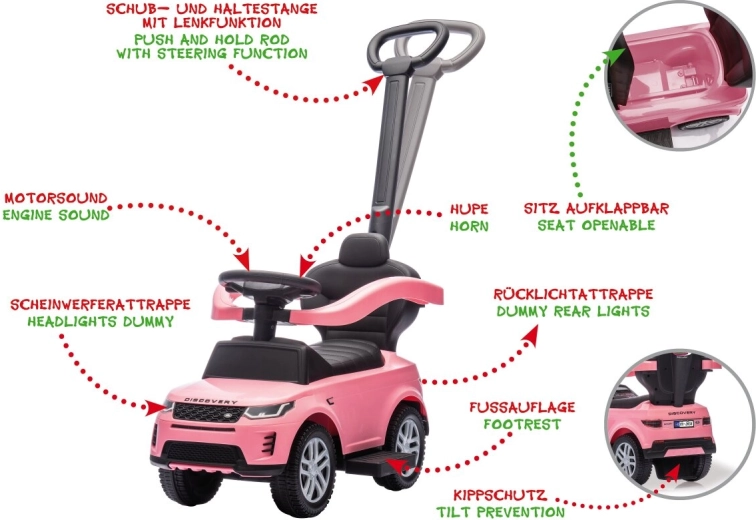 Gåbil Land Rover Discovery 3 i 1, pink