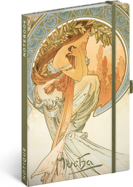 Notique notesbog ALFONS MUCHA – Poesi, linjeret 13 × 21 cm